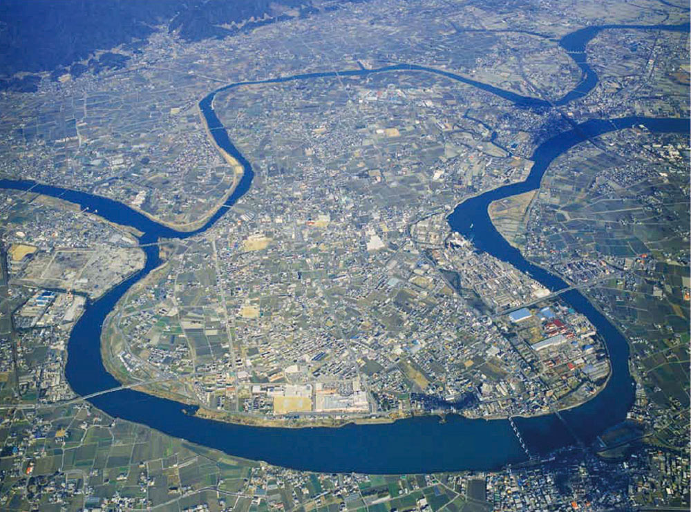 空から見ると“ひょうたん”の形をした北島町